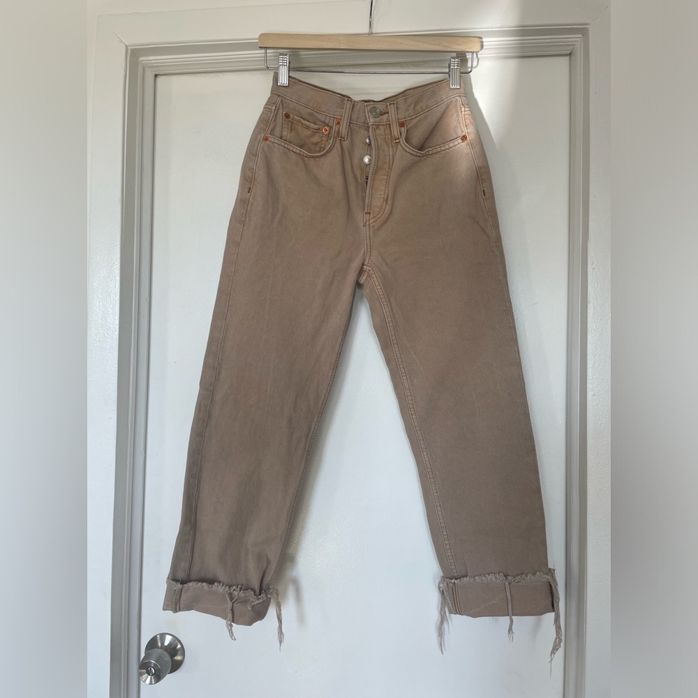 RE/DONE high rise straight leg jeans
